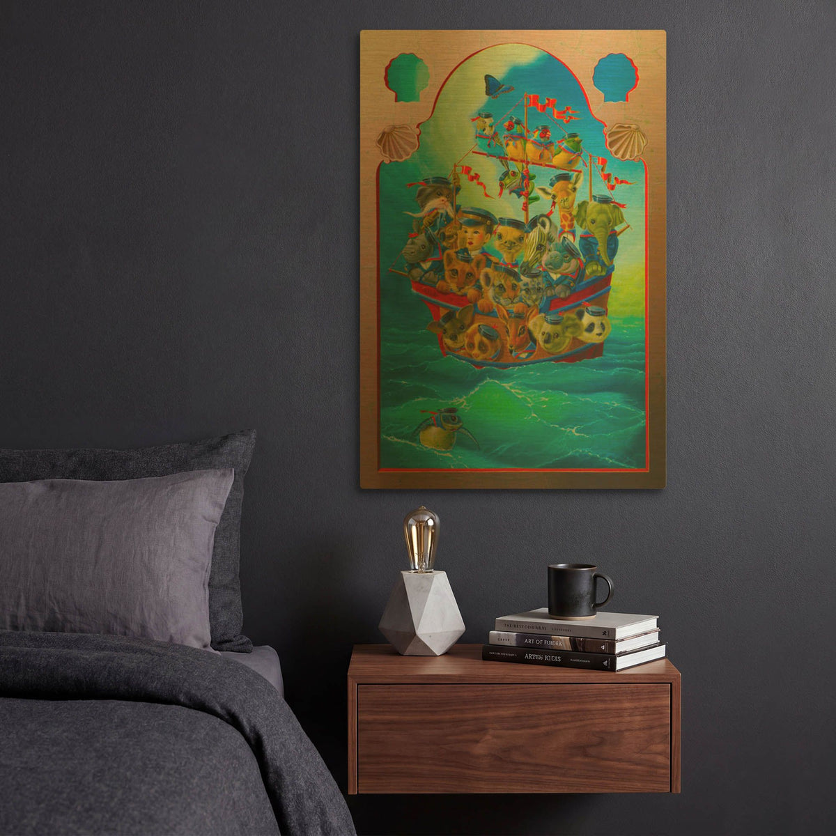 'The Southern Arch' By Valery Vecu Quitard Gold Metal Wall Art