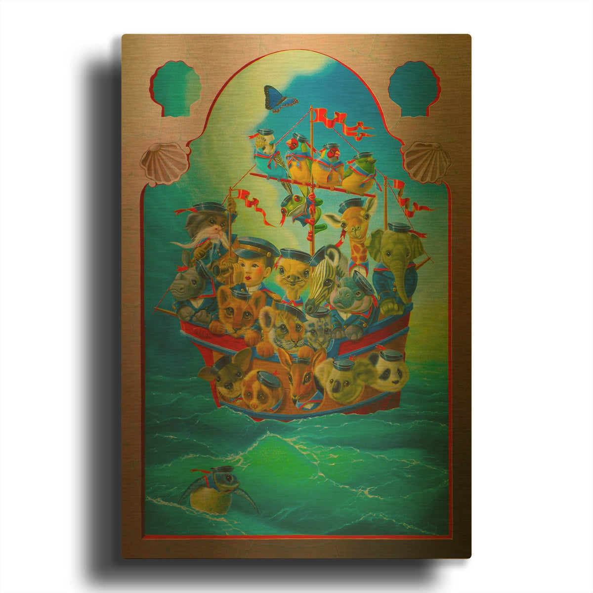 'The Southern Arch' By Valery Vecu Quitard Gold Metal Wall Art