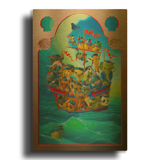 'The Southern Arch' By Valery Vecu Quitard Gold Metal Wall Art