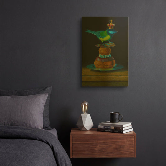 'The Tit And The Pastry' By Valery Vecu Quitard Gold Metal Wall Art