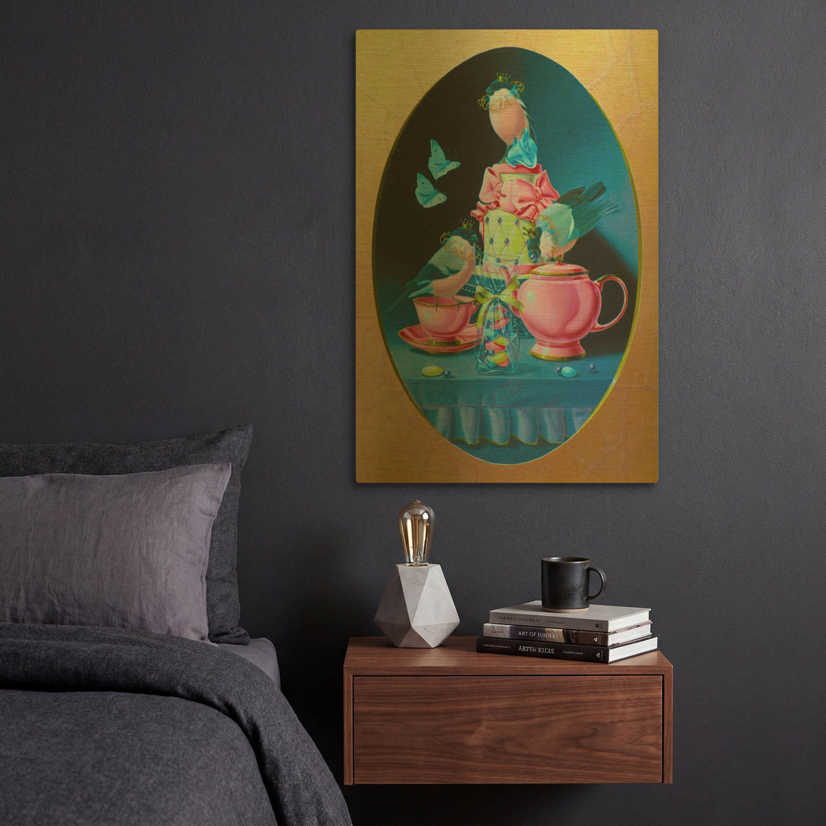 'Wedding Tea' By Valery Vecu Quitard Gold Metal Wall Art