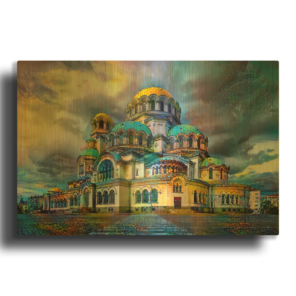 'Bulgaria Sofia Alexander Nevsky Cathedral' By Pedro Gavidia Gold Metal Wall Art