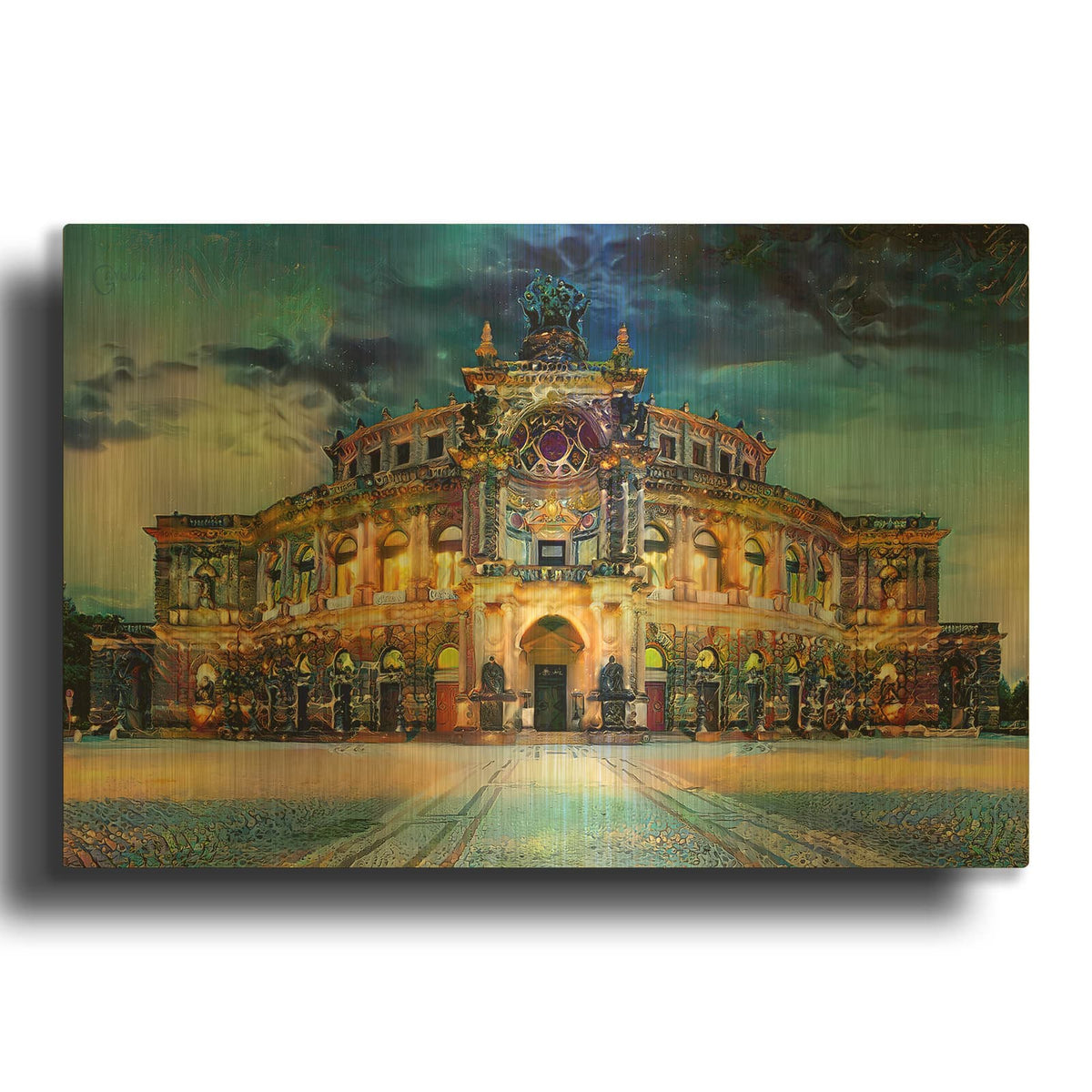 'Germany Dresden Semperoper Opera House' By Pedro Gavidia Gold Metal Wall Art