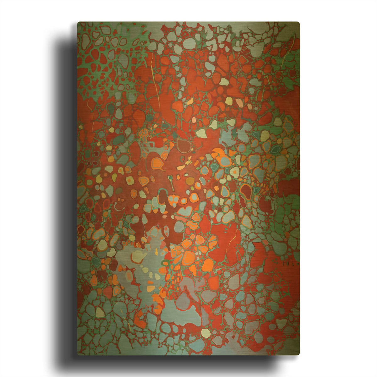 'Cellular Jazz' By Judith DAgostino Gold Metal Wall Art