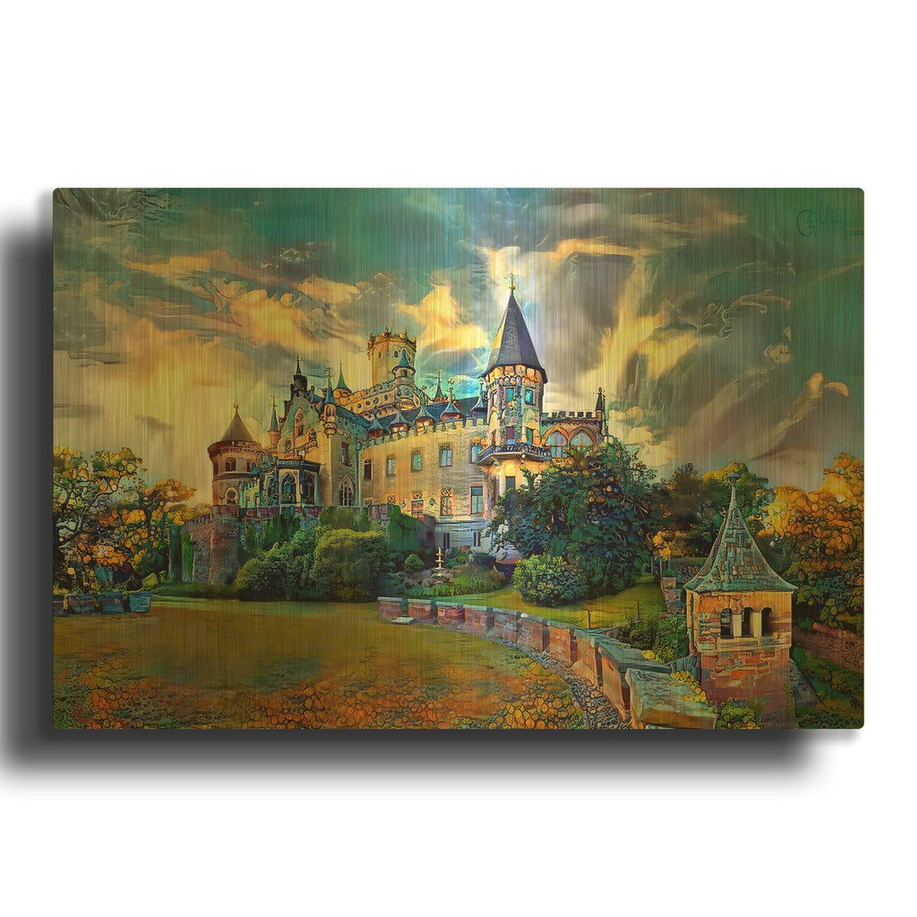 'Germany Lower Saxony Marienburg Castle' By Pedro Gavidia Gold Metal Wall Art