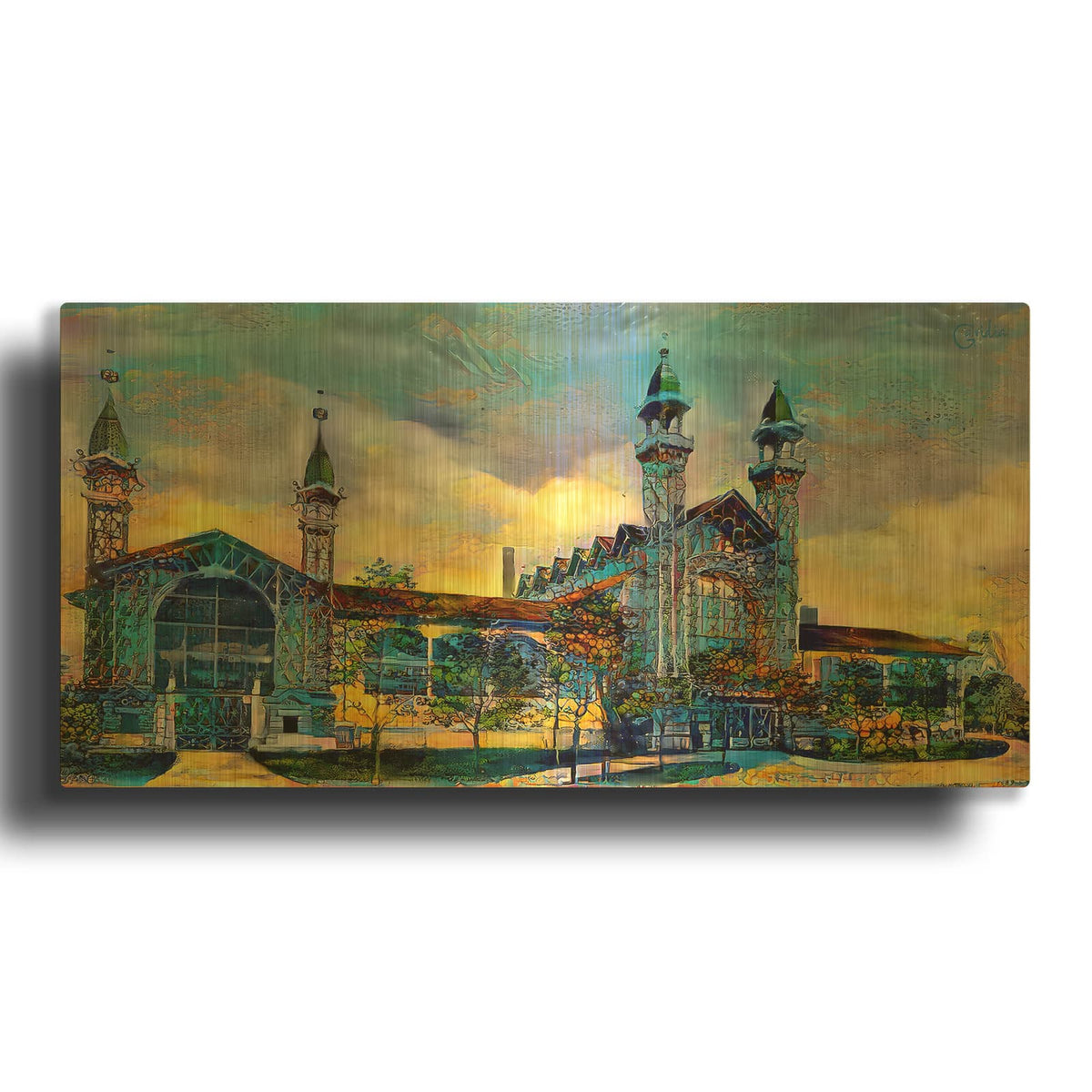 'Mexico City Antique Chopo Museum' By Pedro Gavidia Gold Metal Wall Art