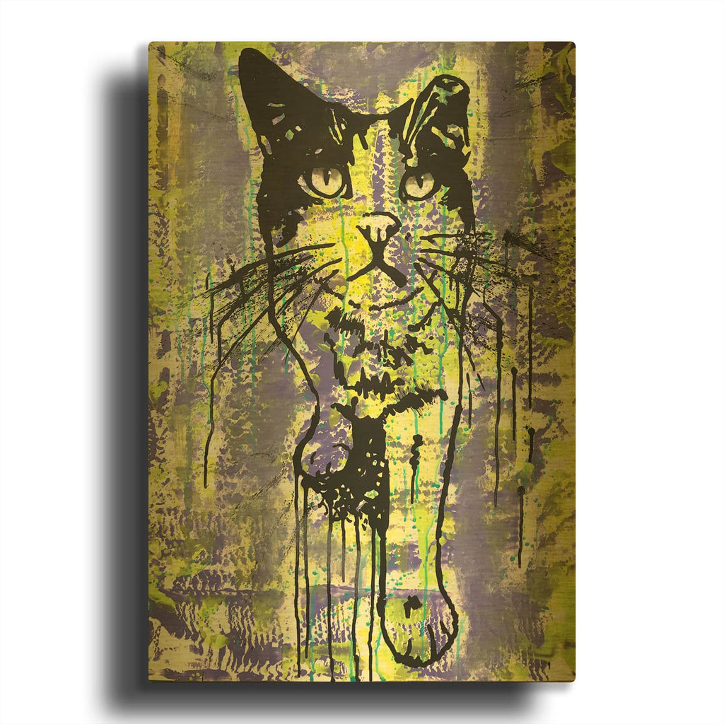 'Baby Cat' By Dean Russo Gold Metal Wall Art