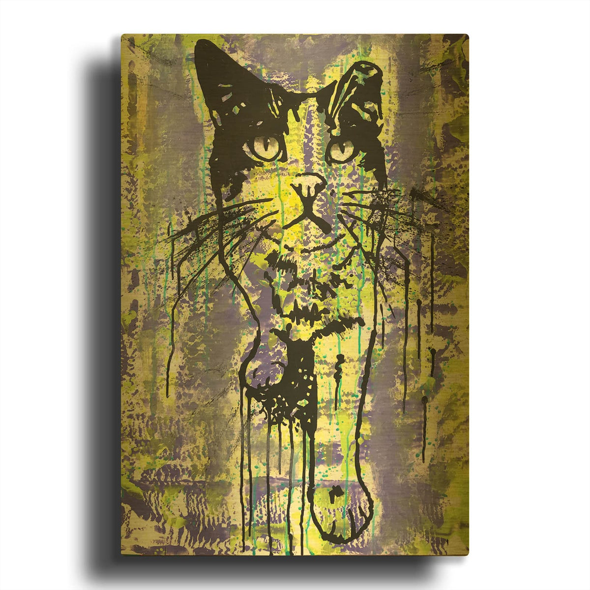 'Baby Cat' By Dean Russo Gold Metal Wall Art