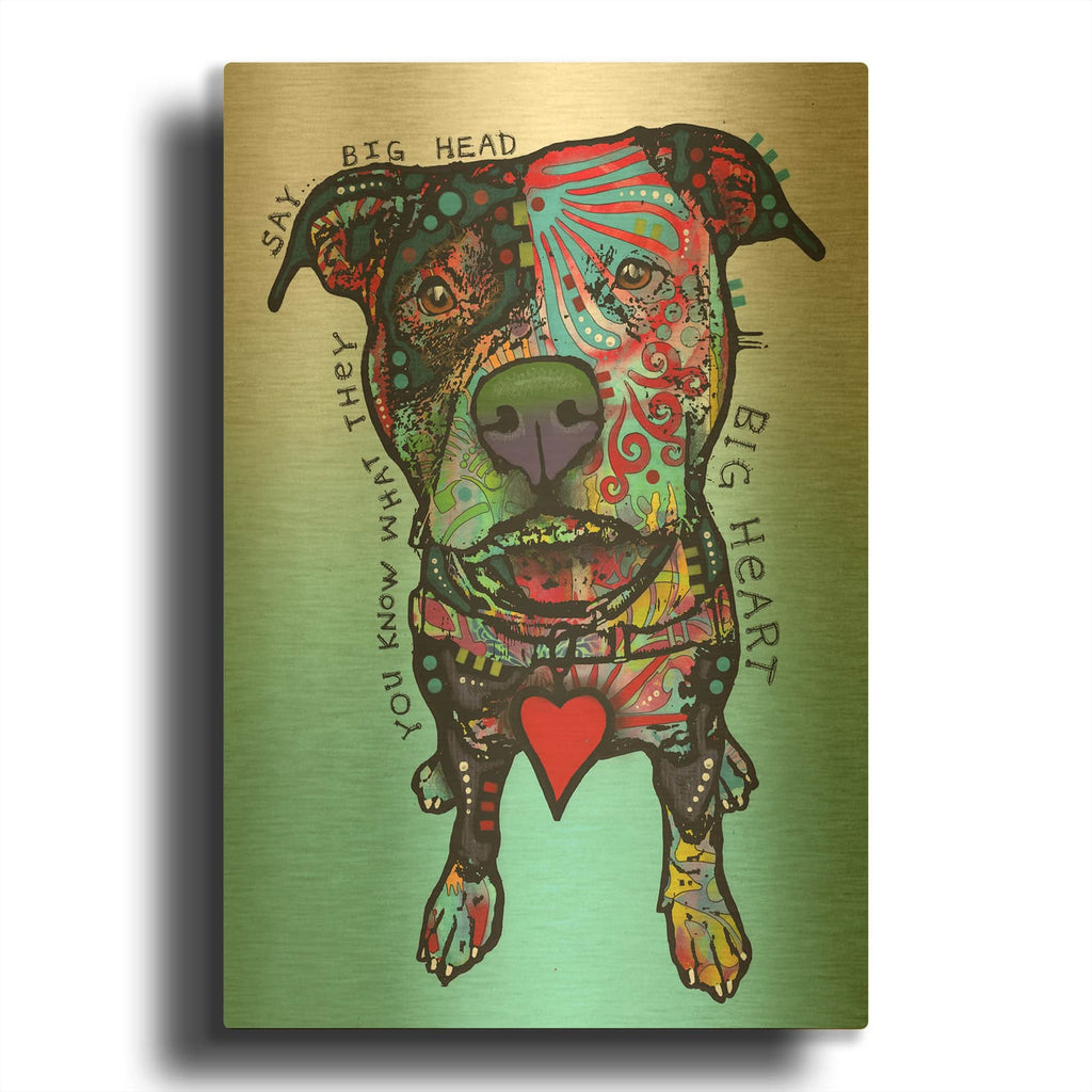 'Big Heart' By Dean Russo Gold Metal Wall Art