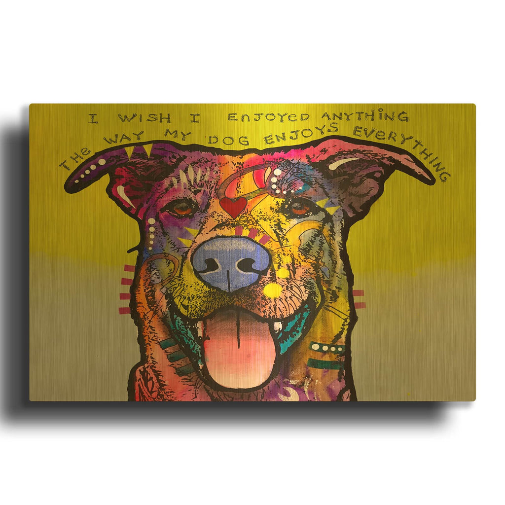 'Enjoy Everything' By Dean Russo Gold Metal Wall Art