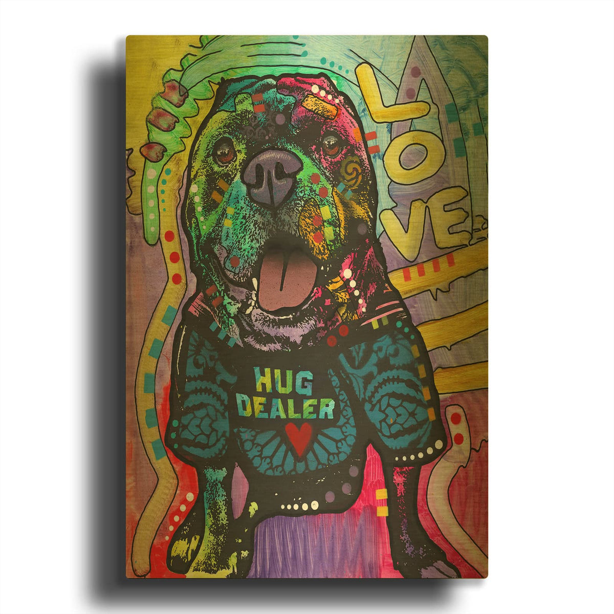 'Hug Dealer' By Dean Russo Gold Metal Wall Art