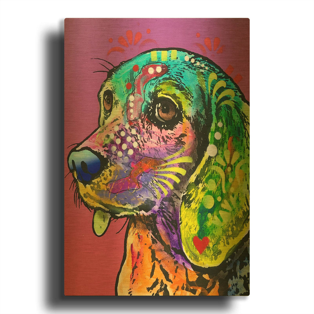 'Puppy Eyes Purple' By Dean Russo Gold Metal Wall Art