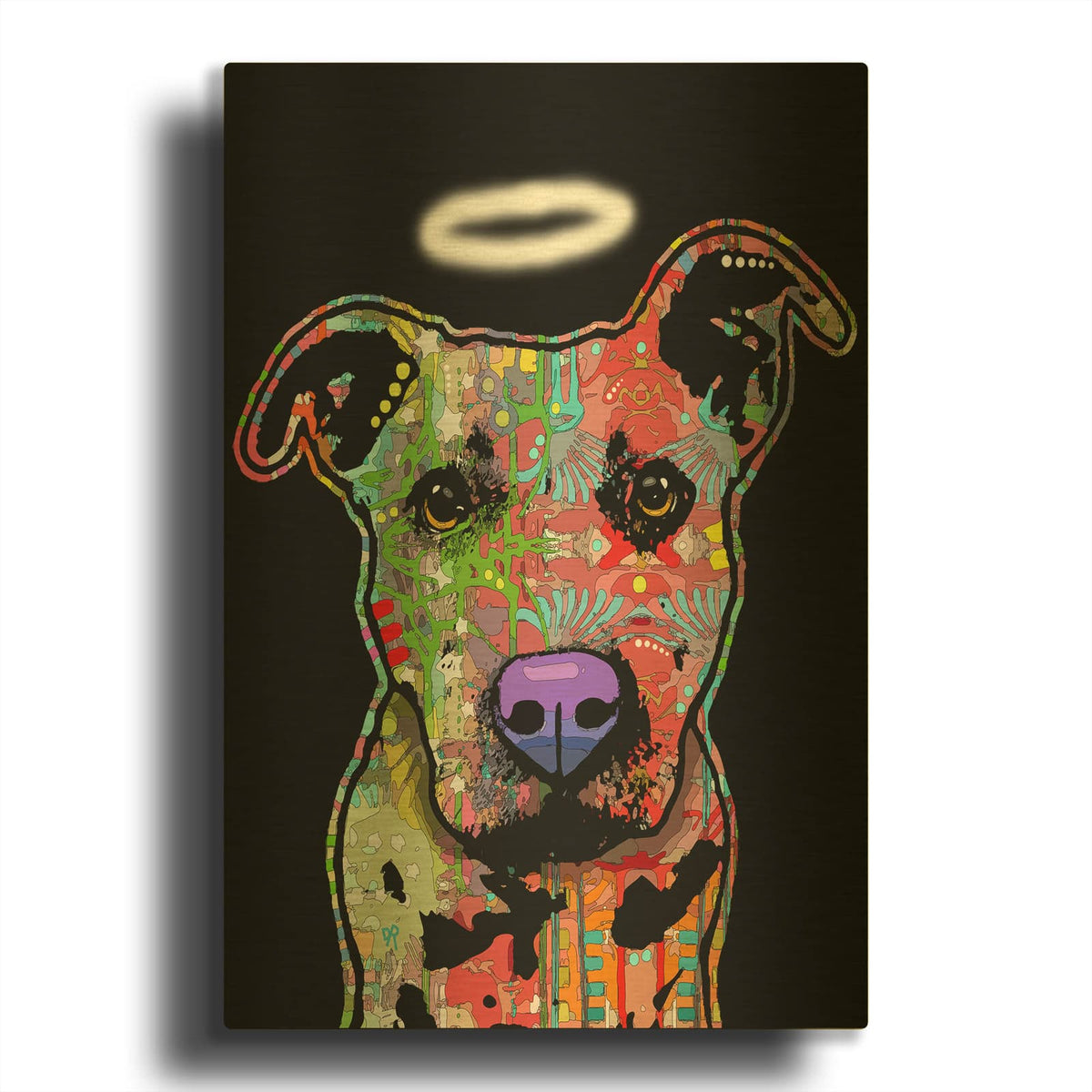 'Innocent Puppy' By Dean Russo Gold Metal Wall Art