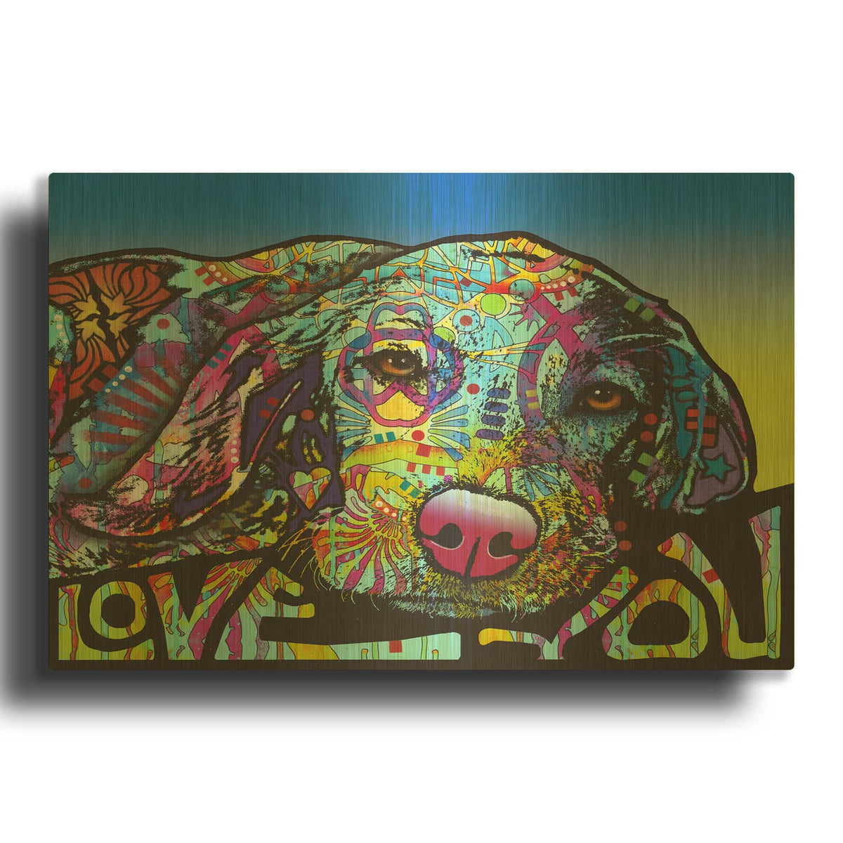 'Love You Hound' By Dean Russo Gold Metal Wall Art