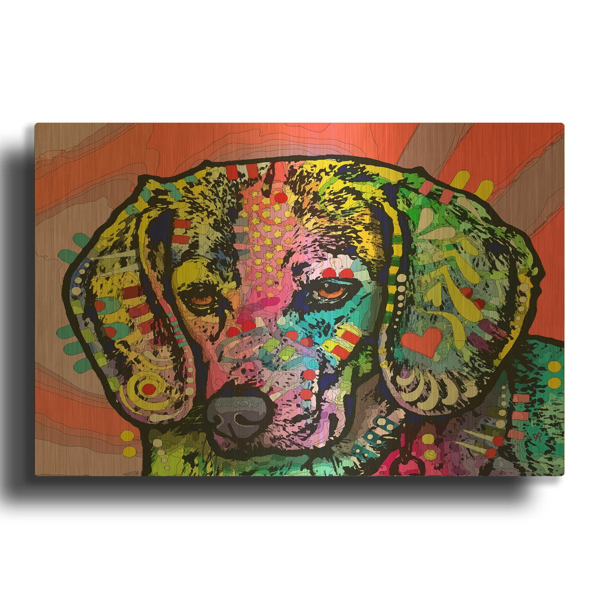 'Magic Beagle' By Dean Russo Gold Metal Wall Art