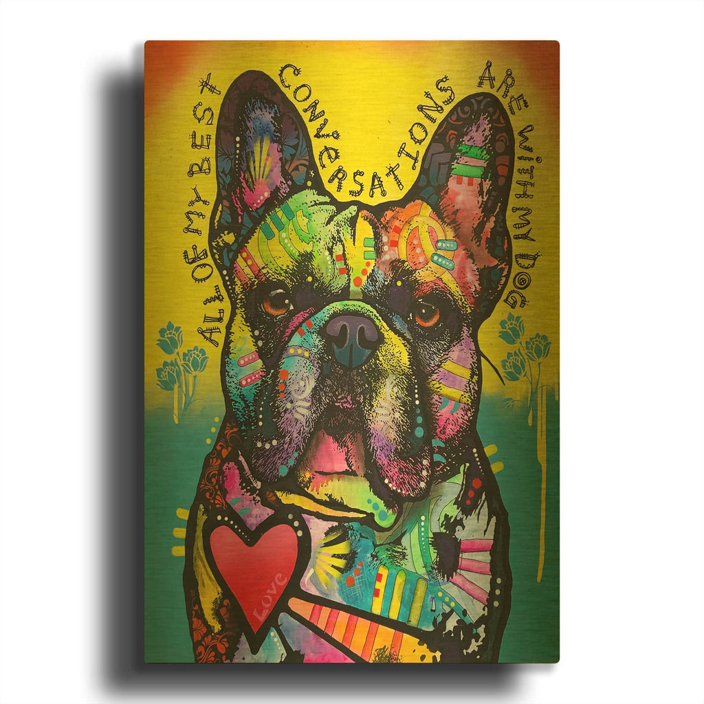 'My Best Conversations' By Dean Russo Gold Metal Wall Art