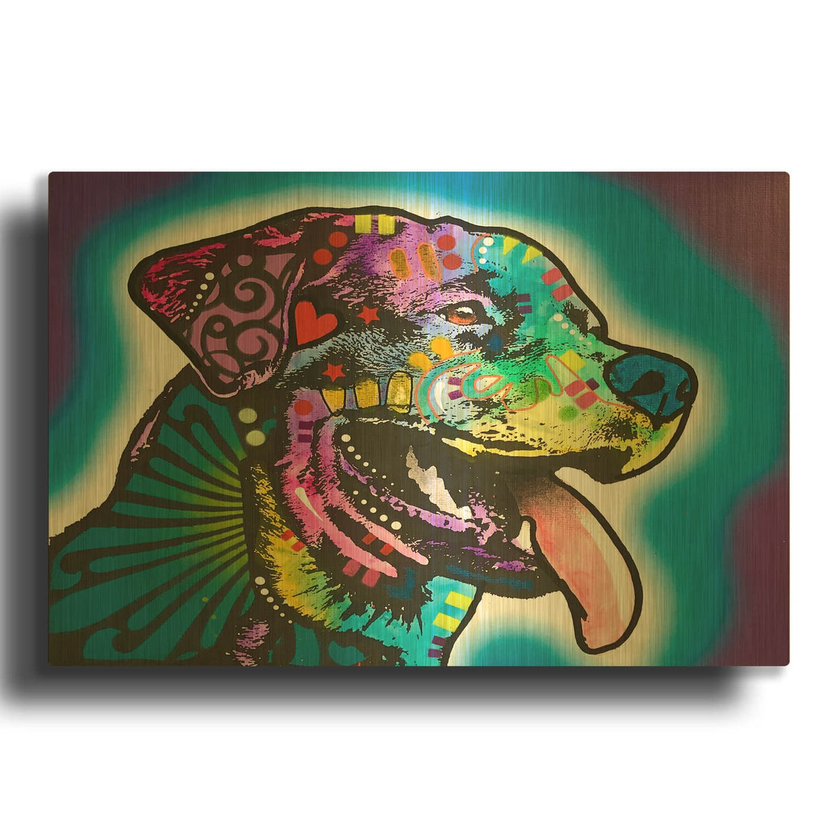 'Spoiled Rottie' By Dean Russo Gold Metal Wall Art