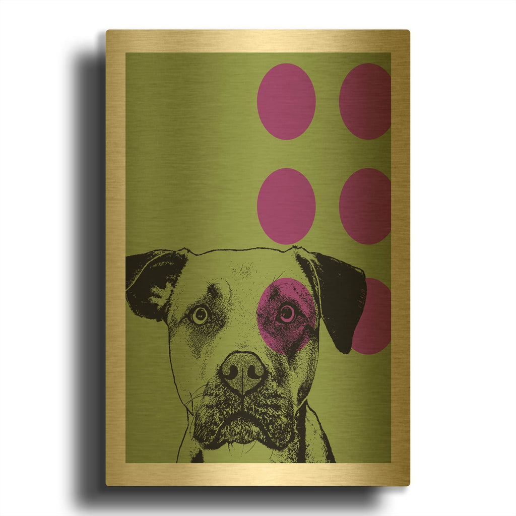 'Spot Green' By Dean Russo Gold Metal Wall Art