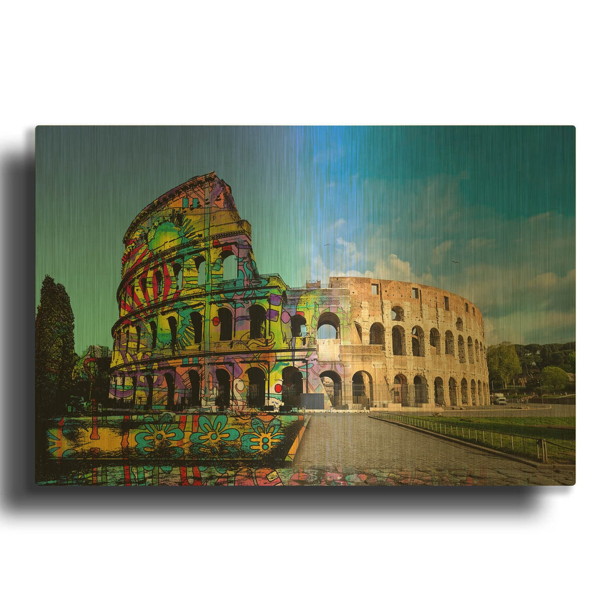'Colosseum Exposed' By Dean Russo Gold Metal Wall Art