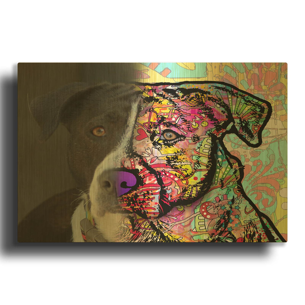'Christine Dewey_Lulu' By Dean Russo Gold Metal Wall Art