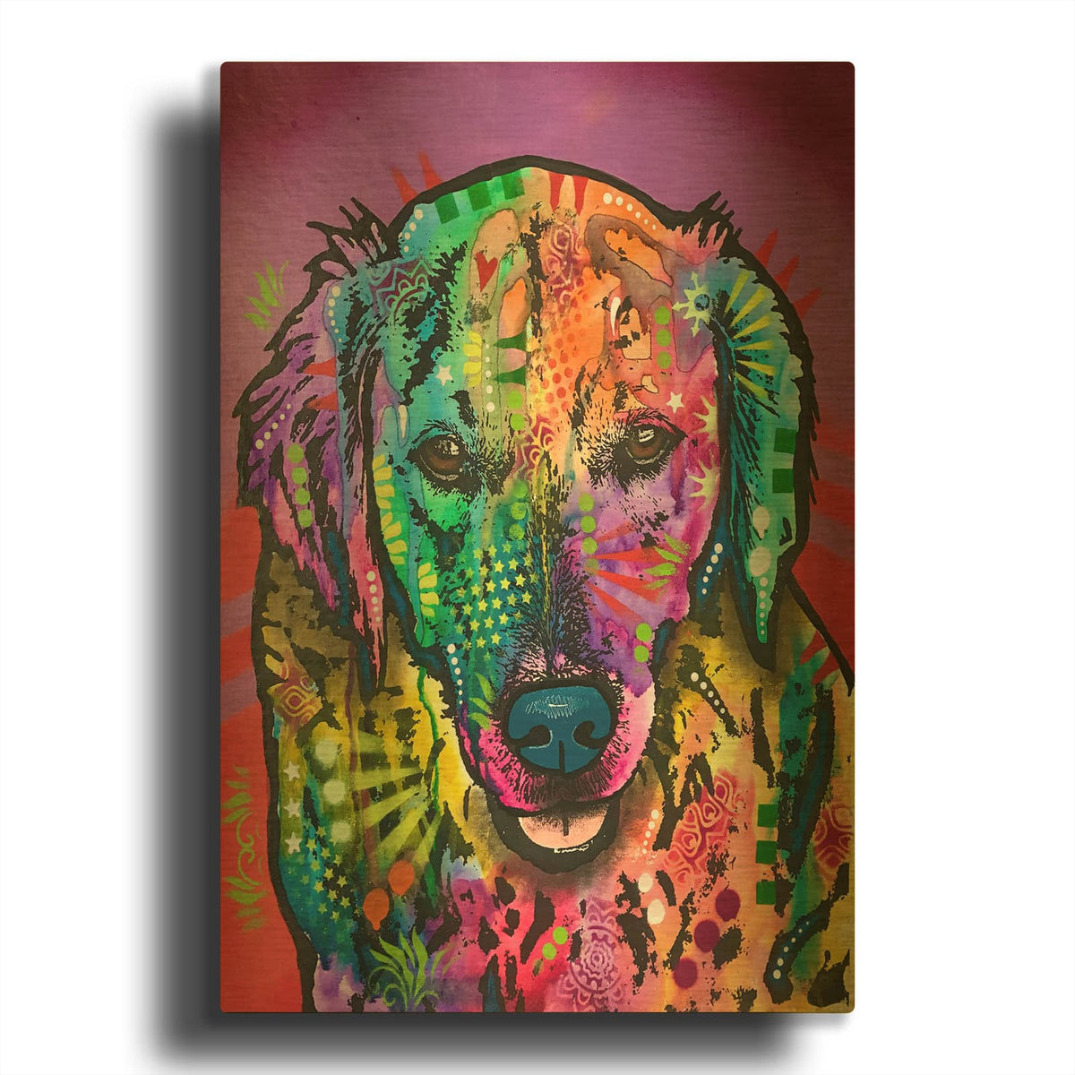 'Luvin Retriever' By Dean Russo Gold Metal Wall Art