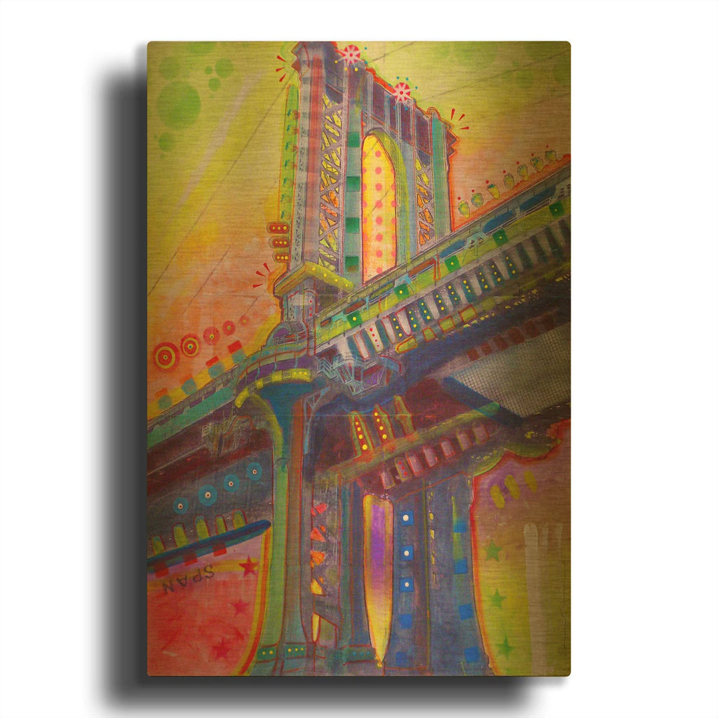 'Manhattan Bridge' By Dean Russo Gold Metal Wall Art