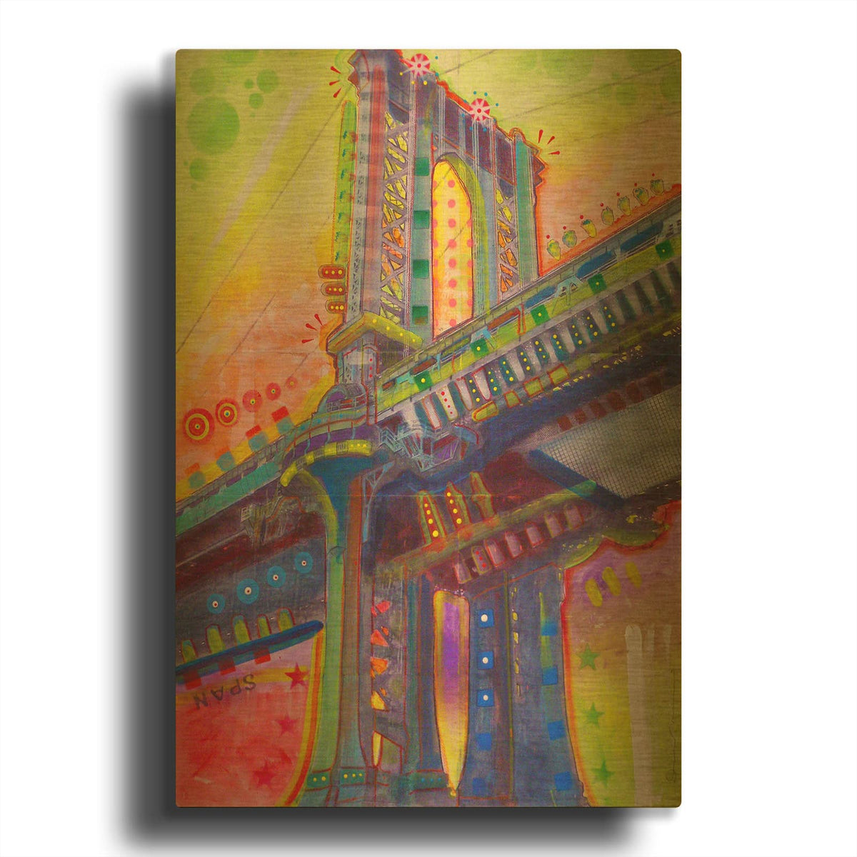 'Manhattan Bridge' By Dean Russo Gold Metal Wall Art