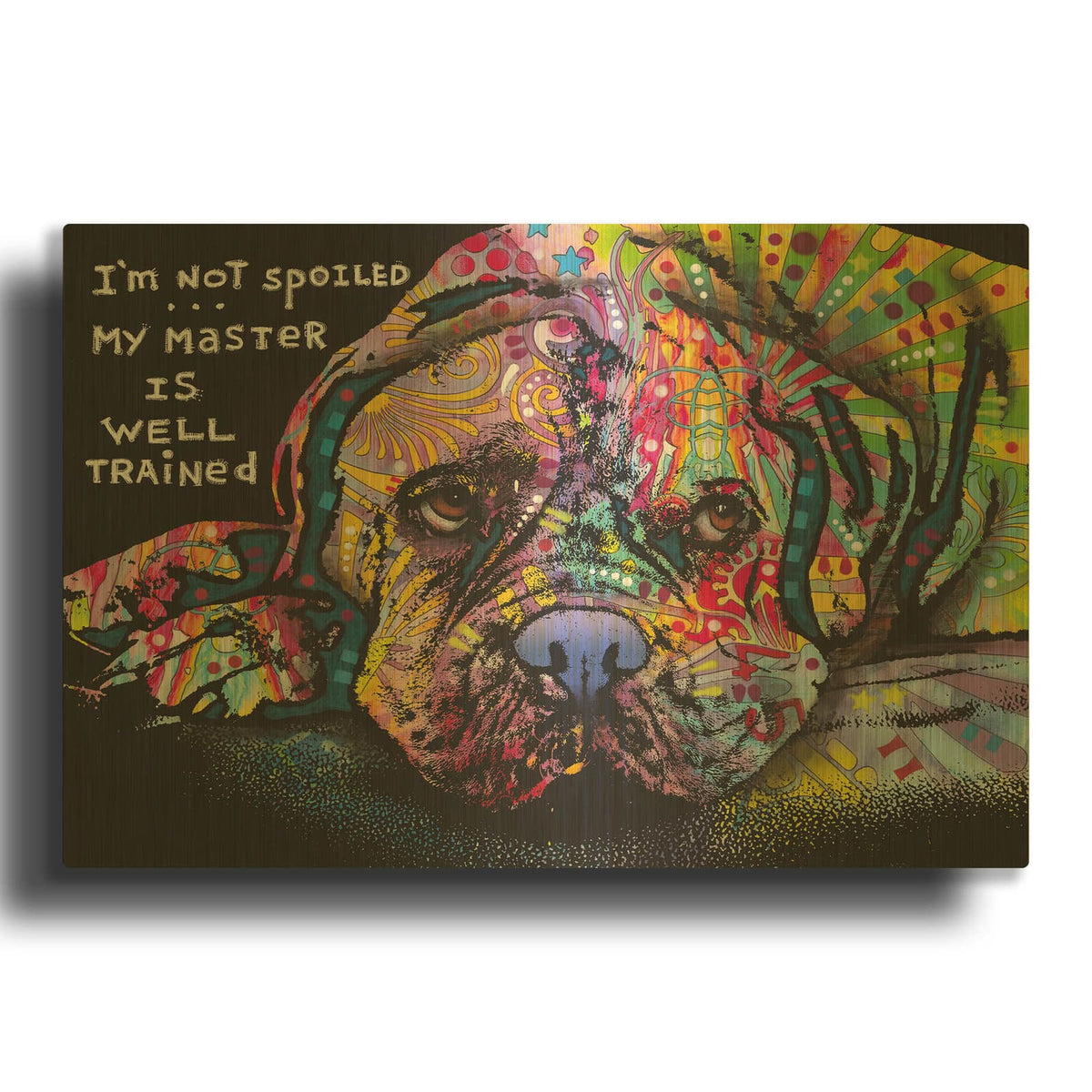 'Not Spoiled' By Dean Russo Gold Metal Wall Art