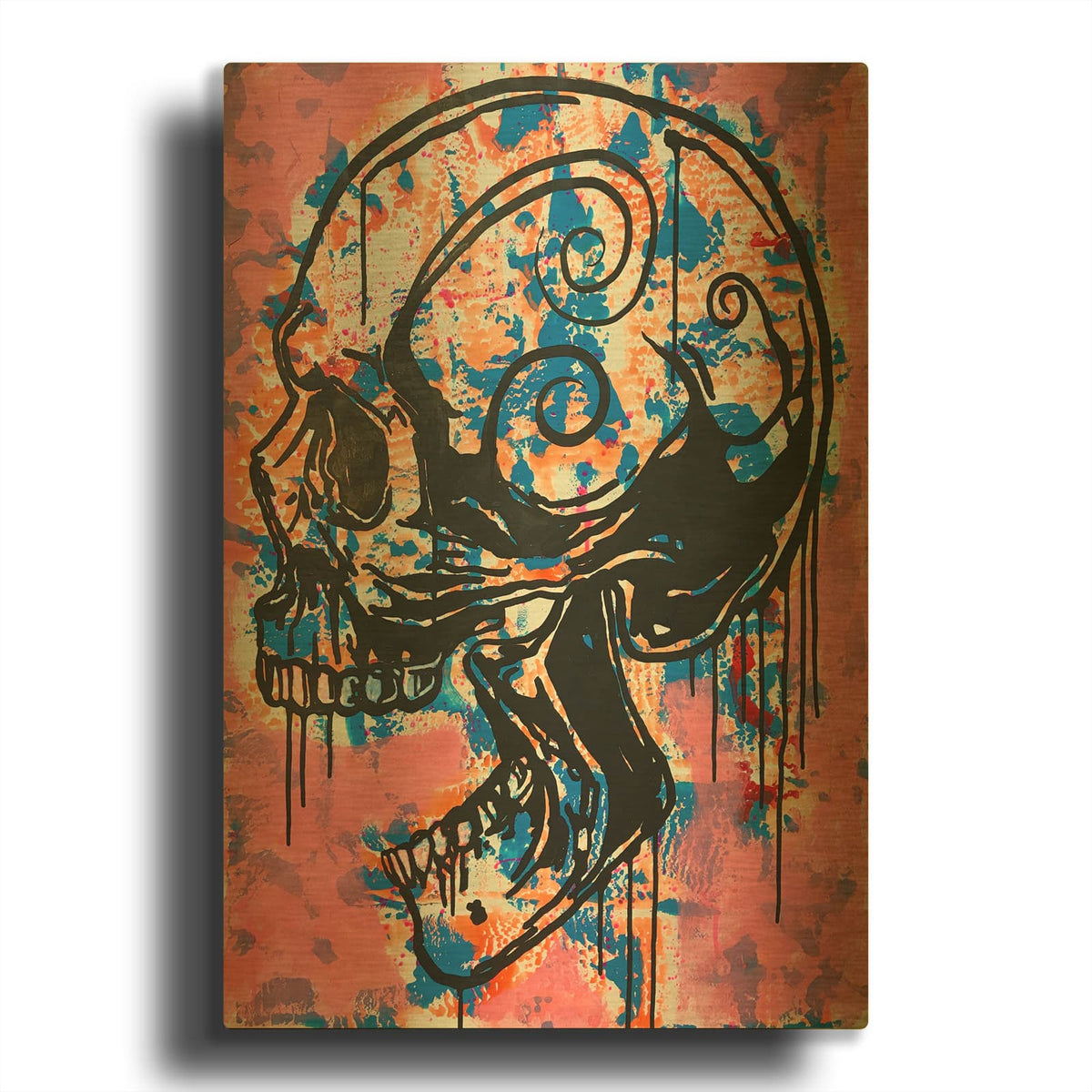 'Screaming Skull 1' By Dean Russo Gold Metal Wall Art