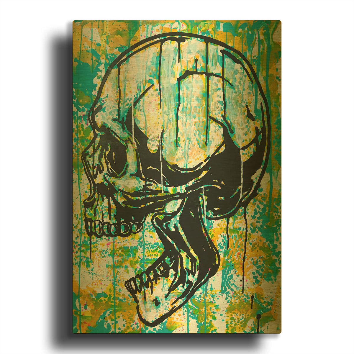 'Screaming Skull 2' By Dean Russo Gold Metal Wall Art