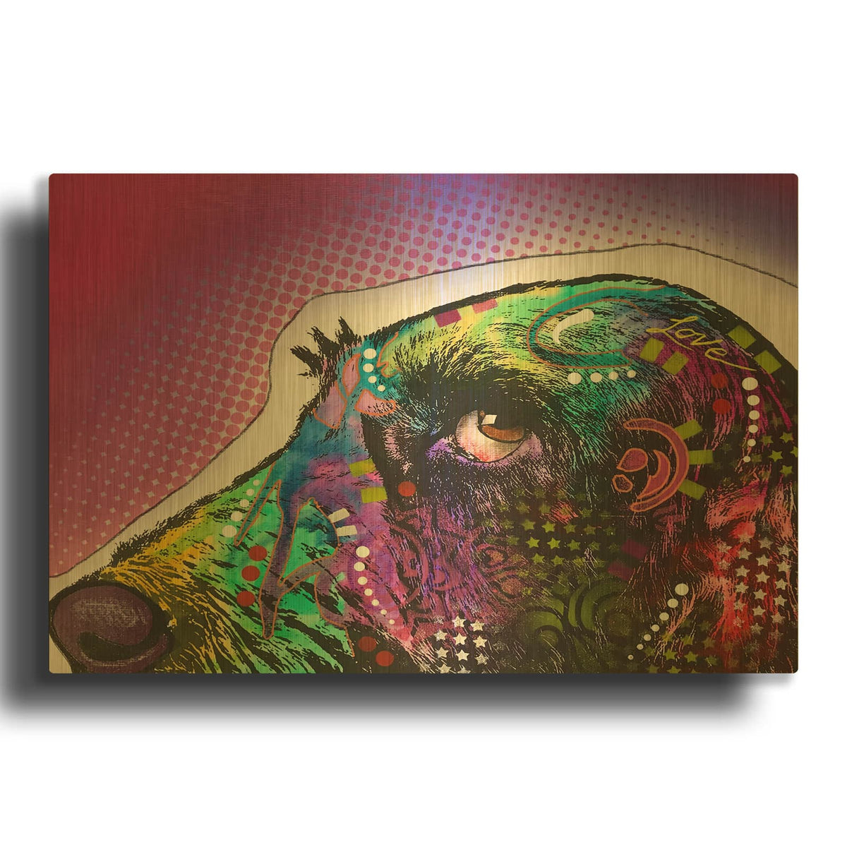 'Sneek Peek 1' By Dean Russo Gold Metal Wall Art