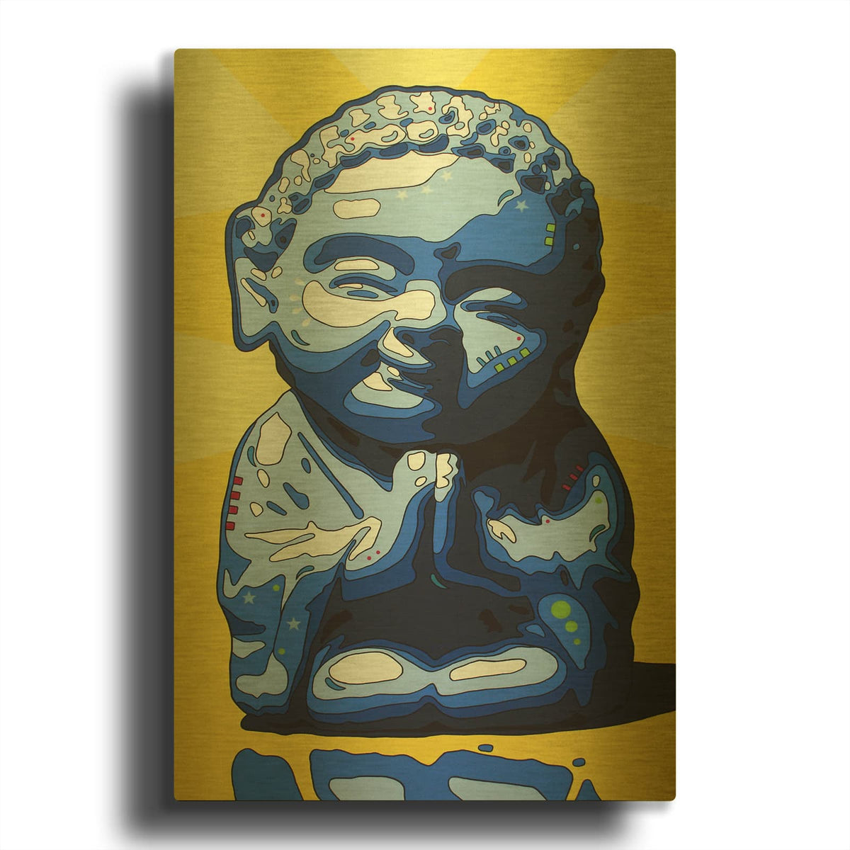'Wisdom Buddha' By Dean Russo Gold Metal Wall Art