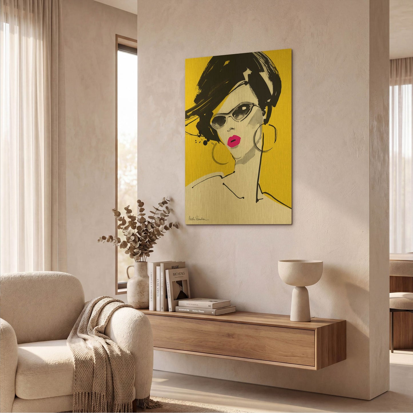'Sunglasses' By Aasha Ramdeen Gold Metal Wall Art