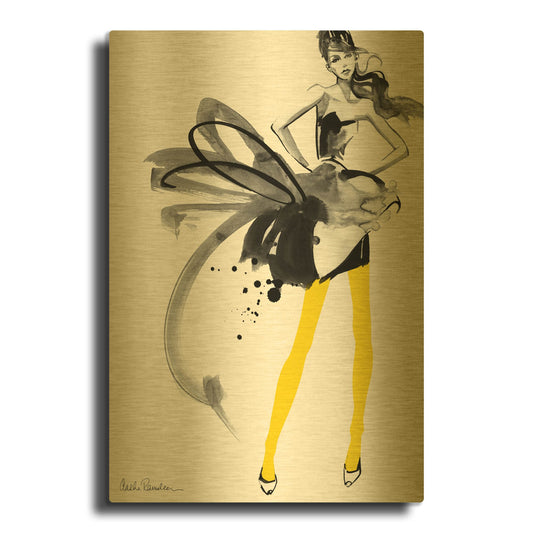 'Yellow Tights' By Aasha Ramdeen Gold Metal Wall Art