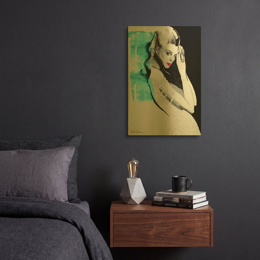 'Shoulder Necklace' By Aasha Ramdeen Gold Metal Wall Art