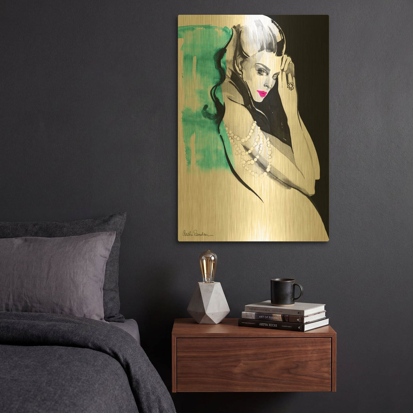 'Shoulder Necklace' By Aasha Ramdeen Gold Metal Wall Art