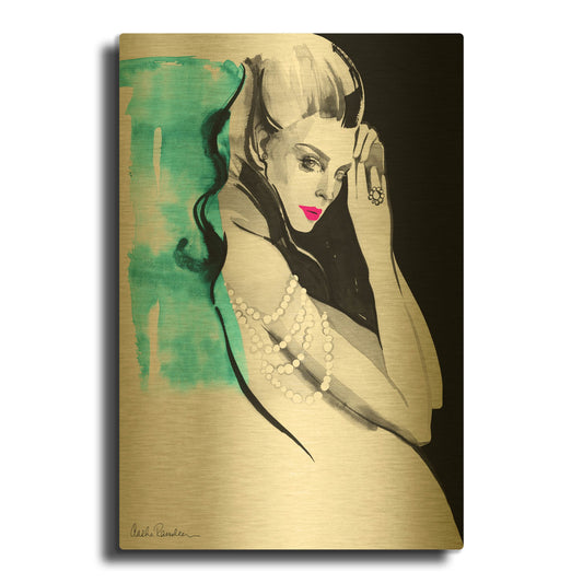'Shoulder Necklace' By Aasha Ramdeen Gold Metal Wall Art