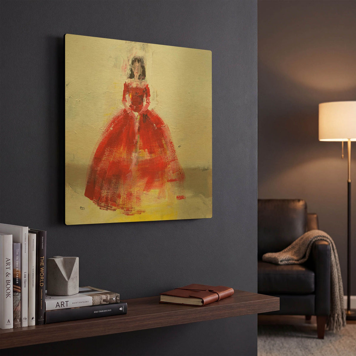 'Masquerade' By Oscar Alvarez Pardo Gold Metal Wall Art