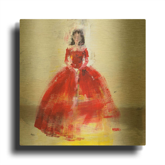 'Masquerade' By Oscar Alvarez Pardo Gold Metal Wall Art