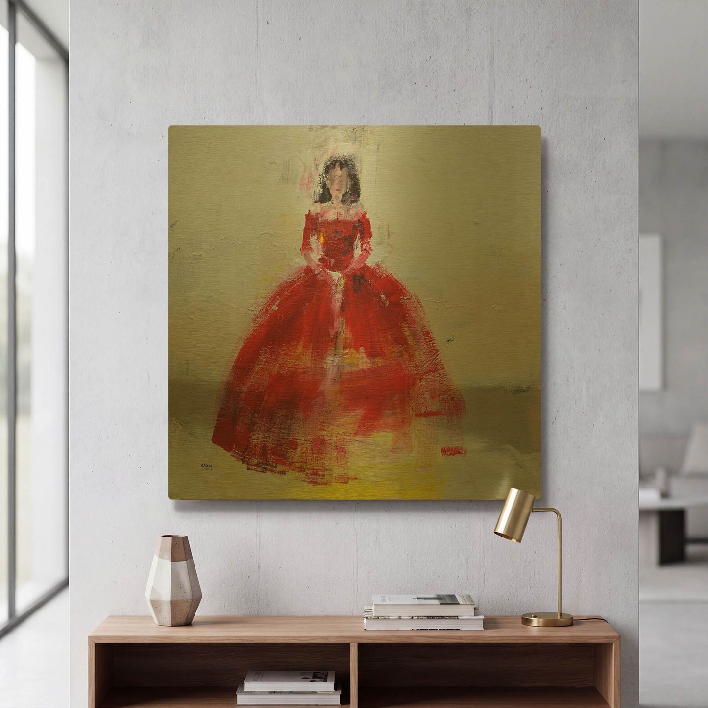 'Masquerade' By Oscar Alvarez Pardo Gold Metal Wall Art