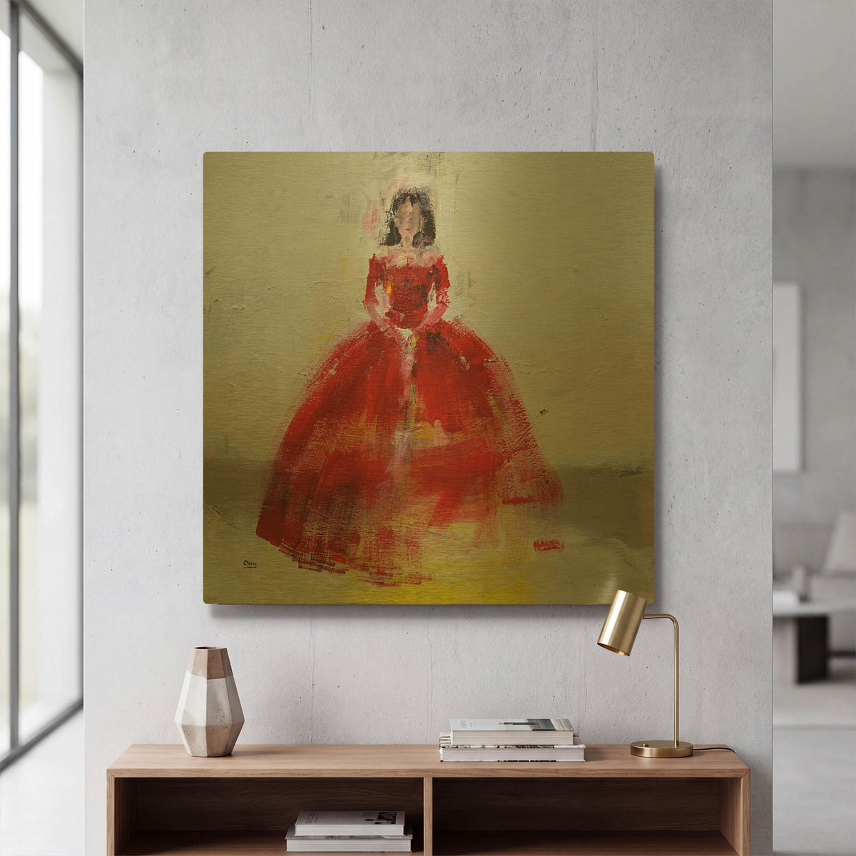 'Masquerade' By Oscar Alvarez Pardo Gold Metal Wall Art