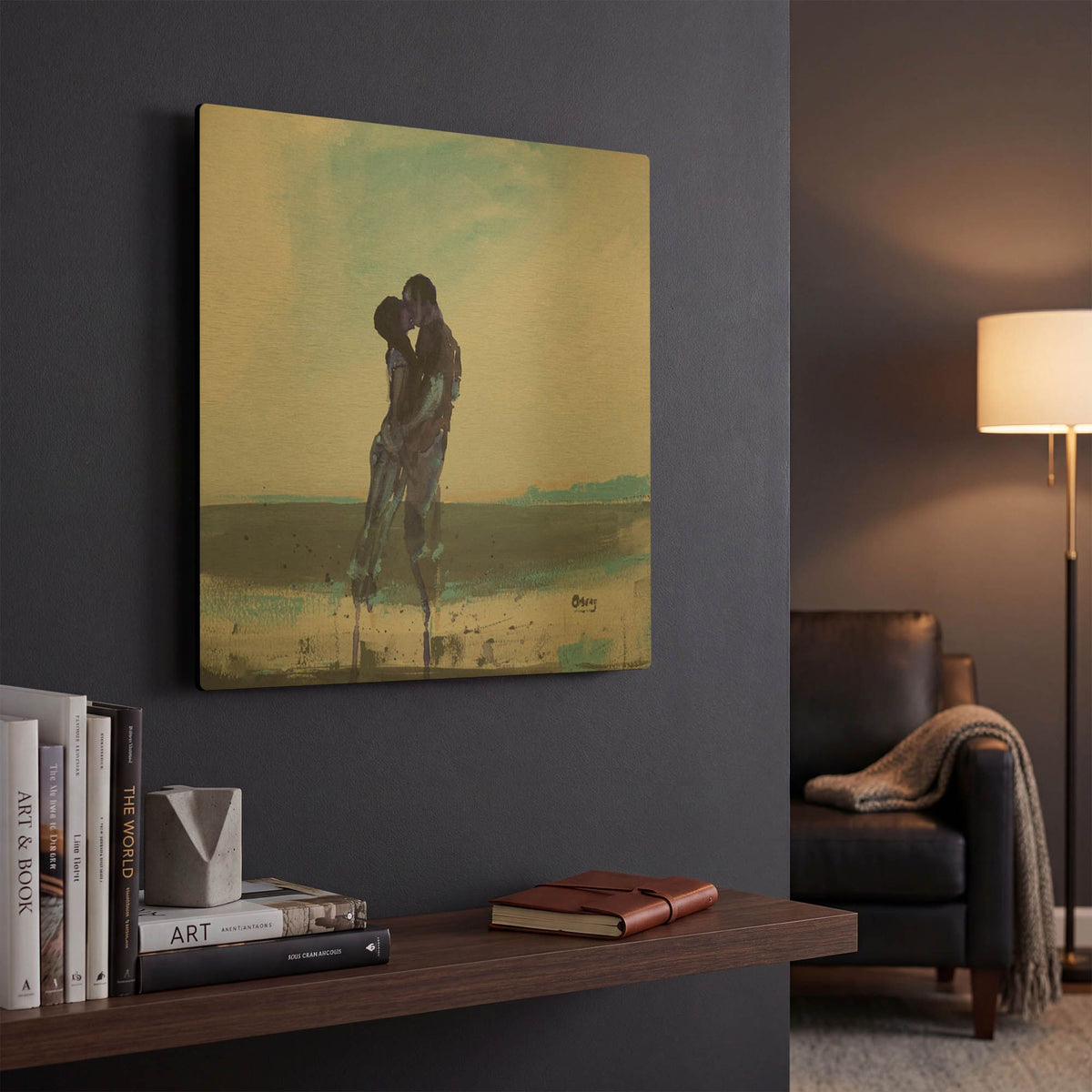 'Before Sunrise' By Oscar Alvarez Pardo Gold Metal Wall Art