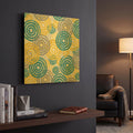 'New Circles 2' By Alicia Soave Gold Metal Wall Art
