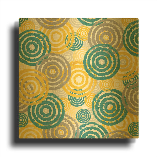 'New Circles 2' By Alicia Soave Gold Metal Wall Art