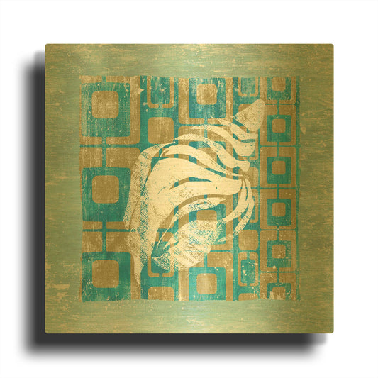 'Shell Game 2' By Alicia Soave Gold Metal Wall Art