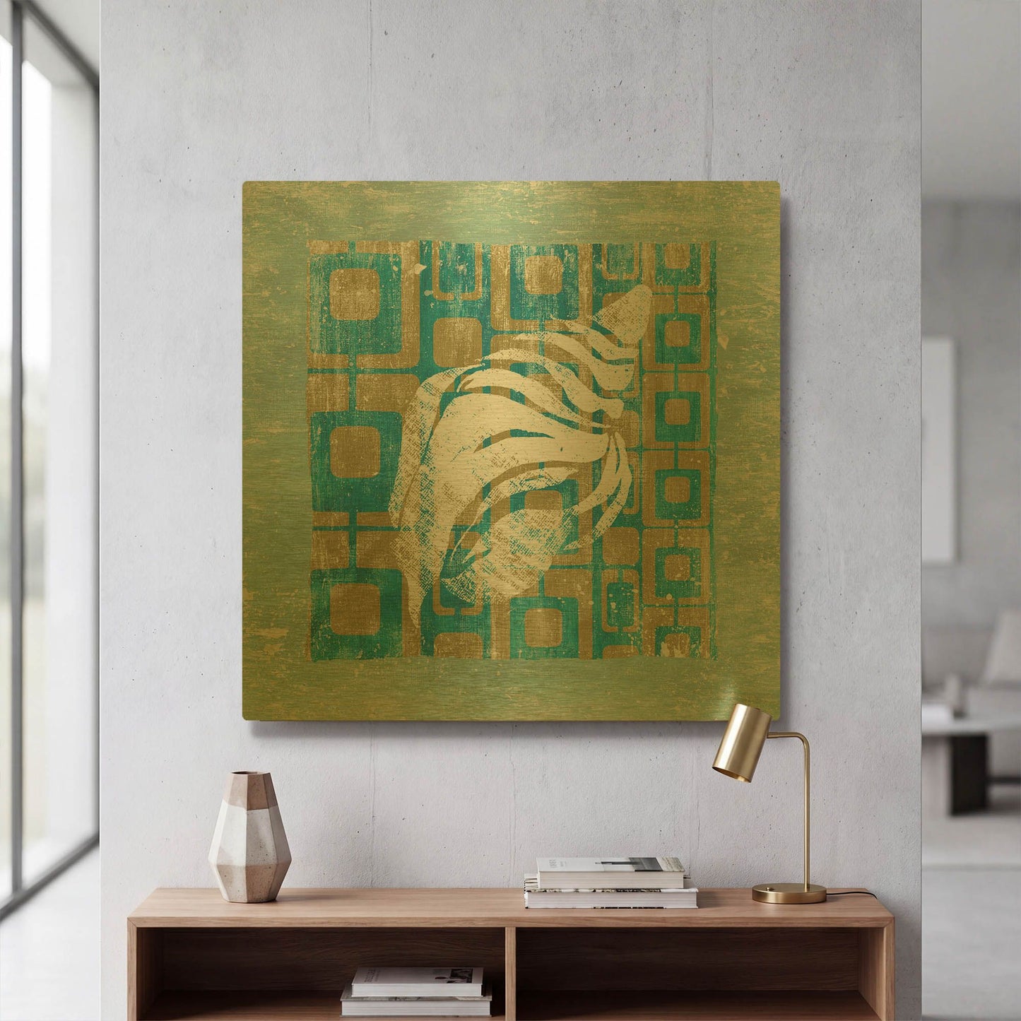'Shell Game 2' By Alicia Soave Gold Metal Wall Art