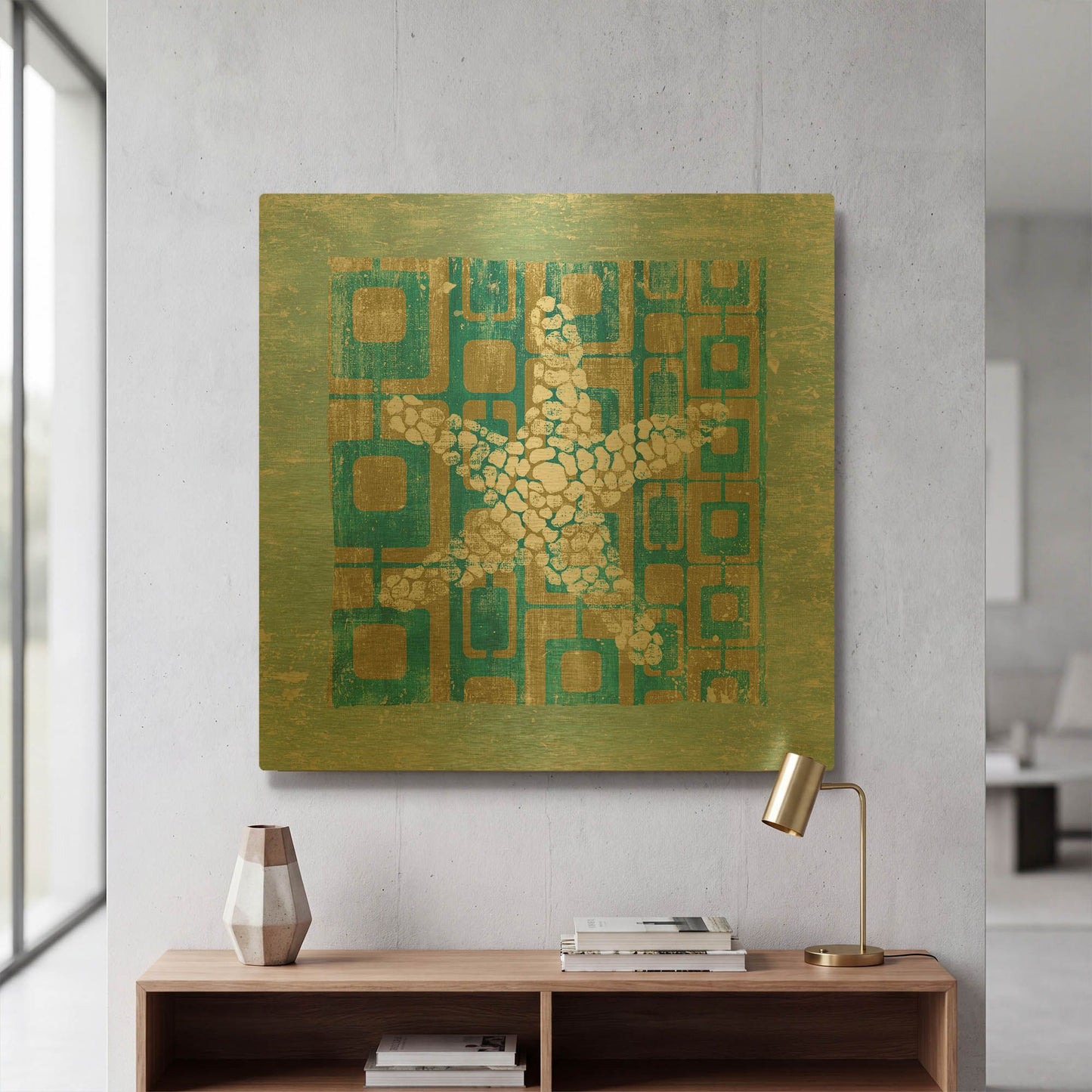 'Shell Game 3' By Alicia Soave Gold Metal Wall Art