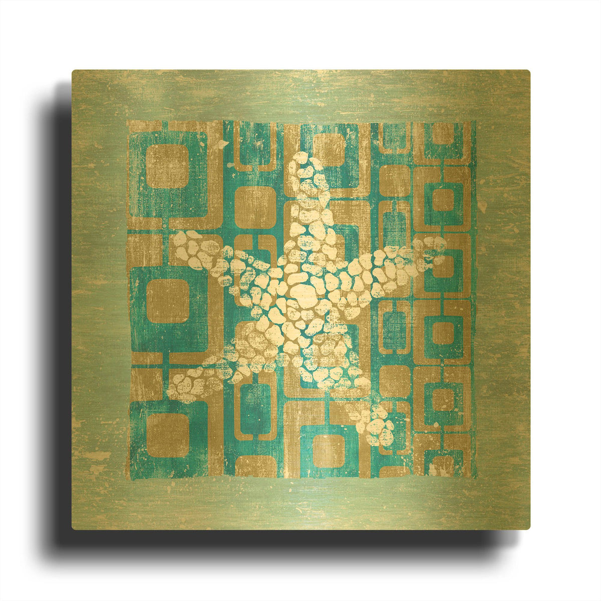 'Shell Game 3' By Alicia Soave Gold Metal Wall Art