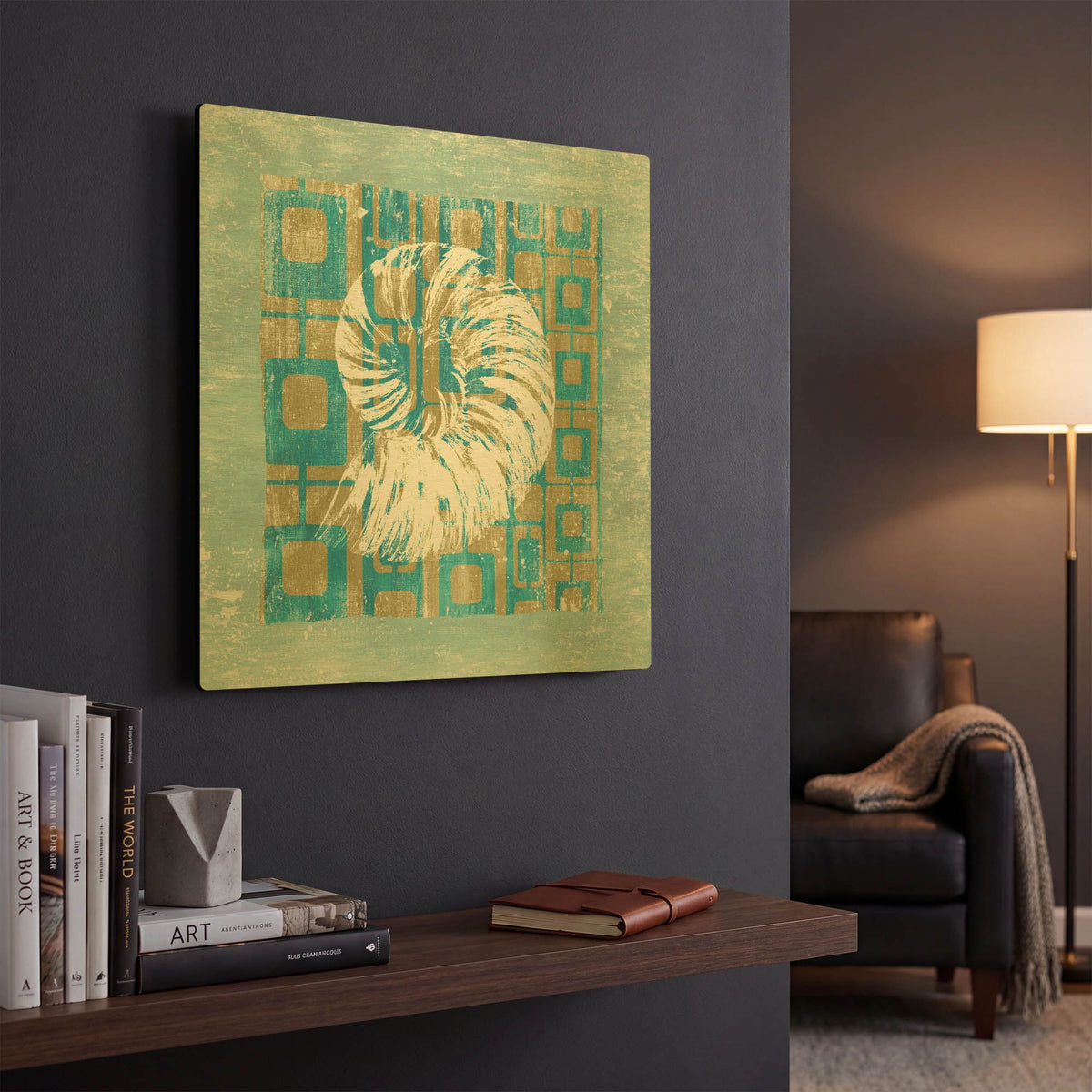 'Shell Game 4' By Alicia Soave Gold Metal Wall Art