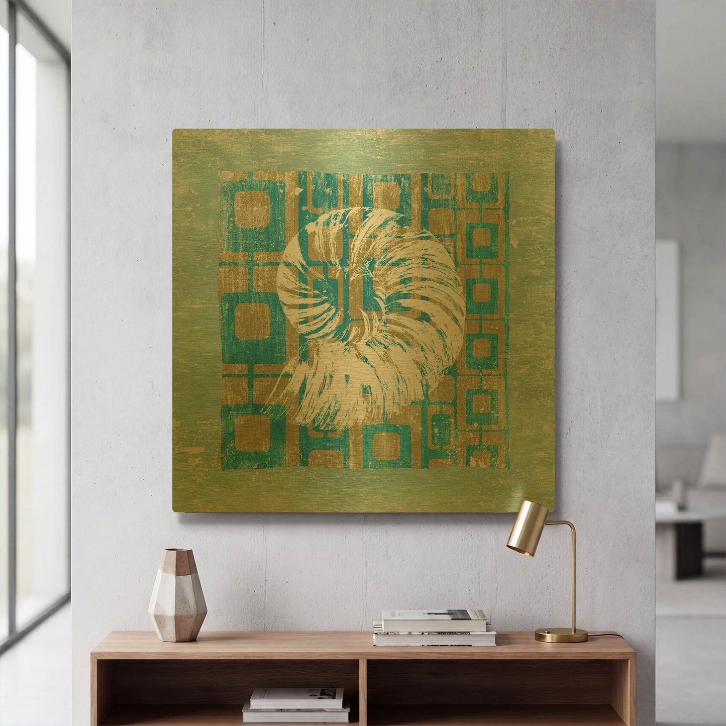 'Shell Game 4' By Alicia Soave Gold Metal Wall Art